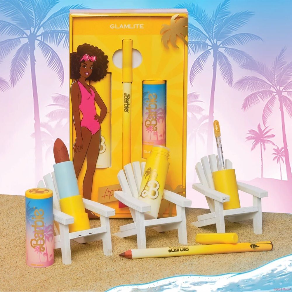 BARBIE X GLAMLITE NWT “At the Beach” Lip kit